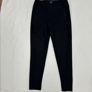 Members Mark Women's City Pant Black Zipper Pockets Slit Hem Dress Pants